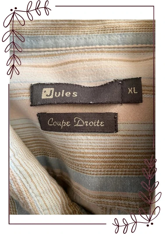 Beige long-sleeved shirt with blue & brown stripes XL Jules – photo 9